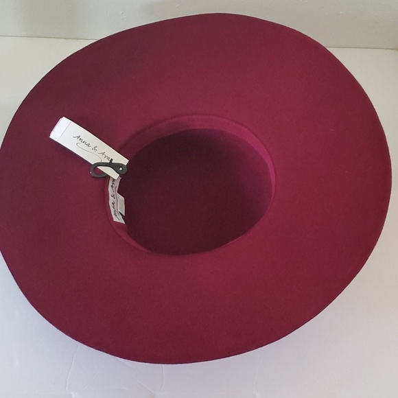 🆕️  Ana & Ava Boho Chic Wool Floppy Hat Burgundy - Picture 5 of 10